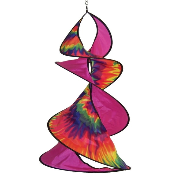 In the Breeze 4748 — Tie Dye Spin Duet, Colorful Hanging Wind Spinner