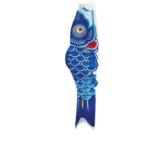 In the Breeze 4780 — Koi Fish Windsock, 24-Inch, Blue — Bright Koinobori Decoration