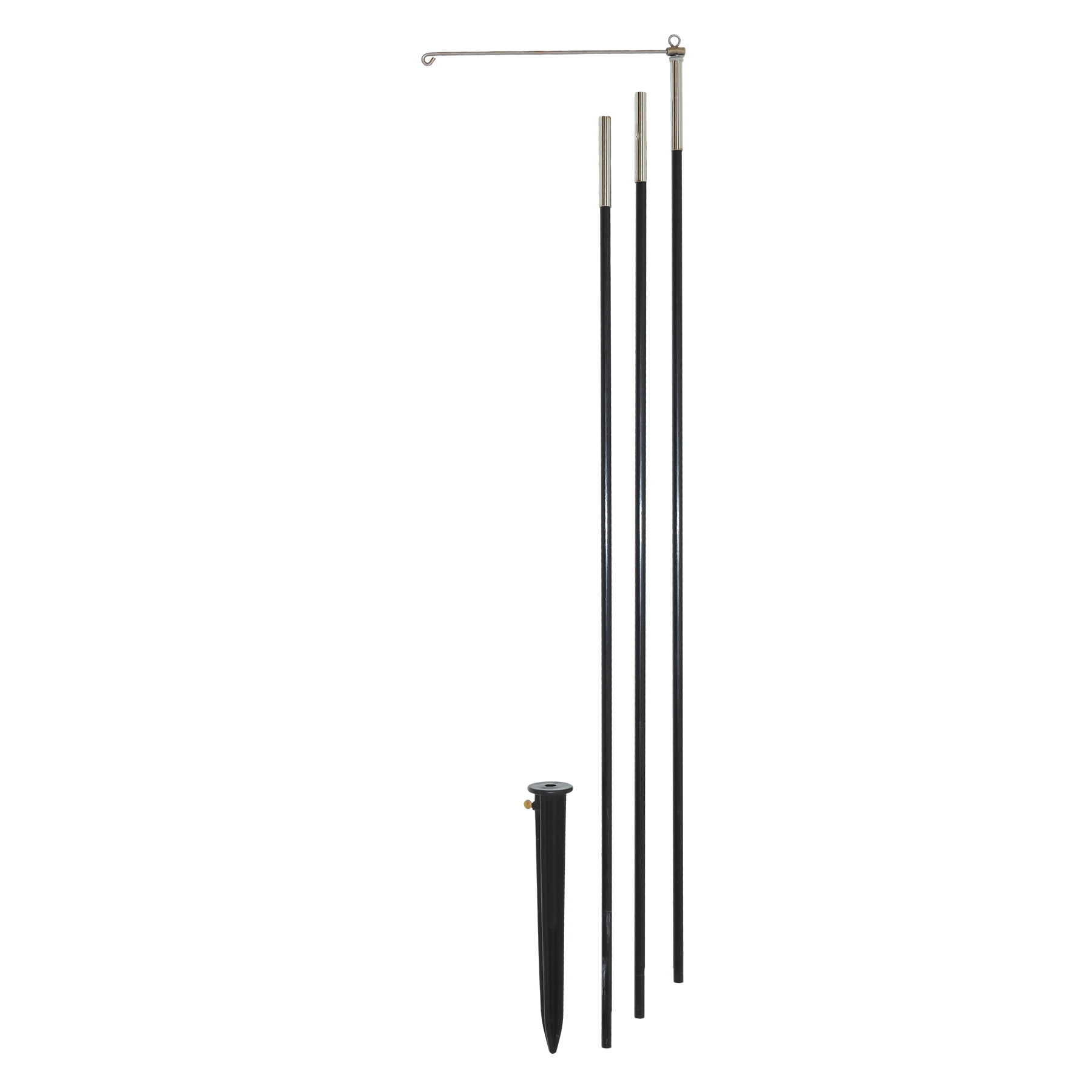 Heavy Duty 10 ft Black Fiberglass Pole with Swiveling Arm