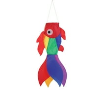 In the Breeze 4968 — Rainbow Damsel Fish Sock, 15" — Cute and Colorful Small Fish Windsock Outdoor Decor