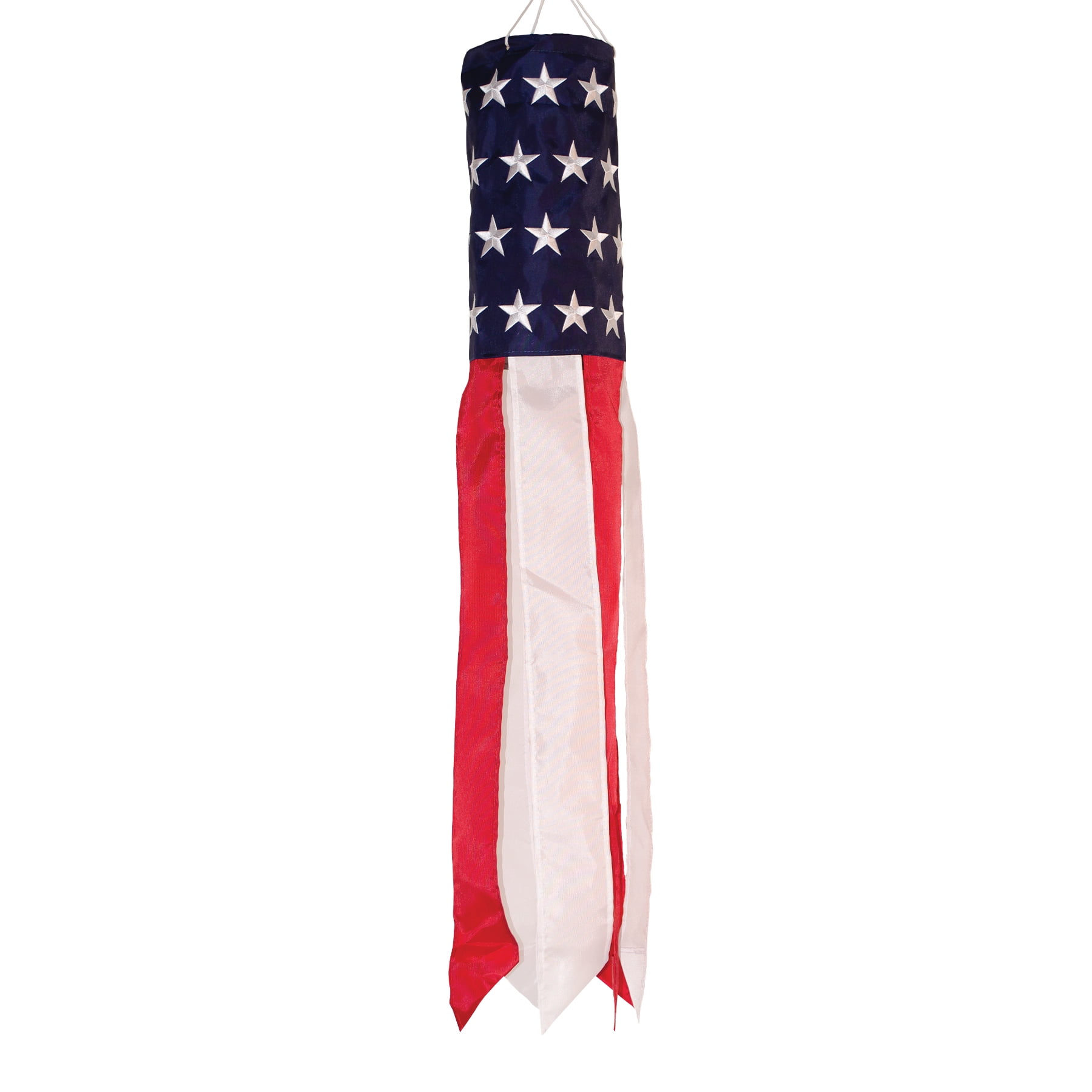 Patriotic Stars and Stripes Polyester Windsock, 33"