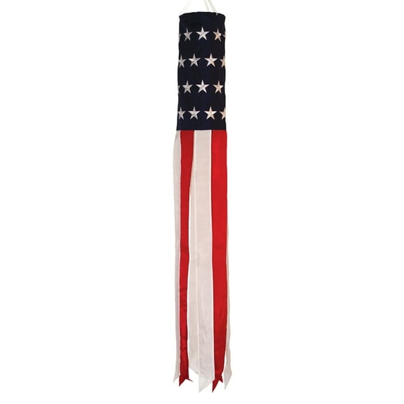 In the Breeze 4992  Stars and Stripes Embroidered Value Windsock Flag, 50-inch, Patriotic Windsock