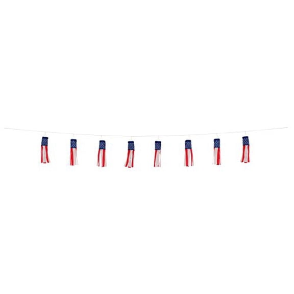 In the Breeze 5013 12" Stars and Stripes String Hanging Windsock Patriotic Decoration