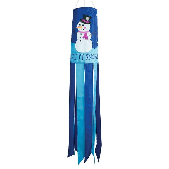 In the Breeze 5026 Let it Snow 40-Inch Windsock - Hanging Winter Decoration - Outdoor Holiday Dcor