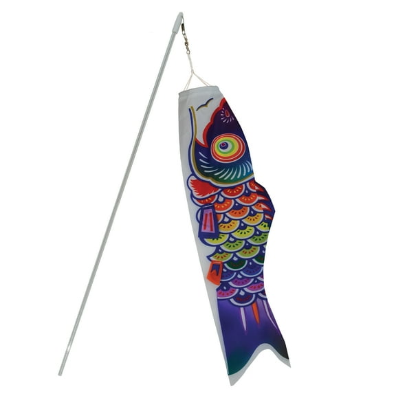 In the Breeze 5049 Spectrum Koi No-Shatter Wand Or Flower Pot Dcor, 18 Inches Colorful and Vibrant Koinobori Decoration
