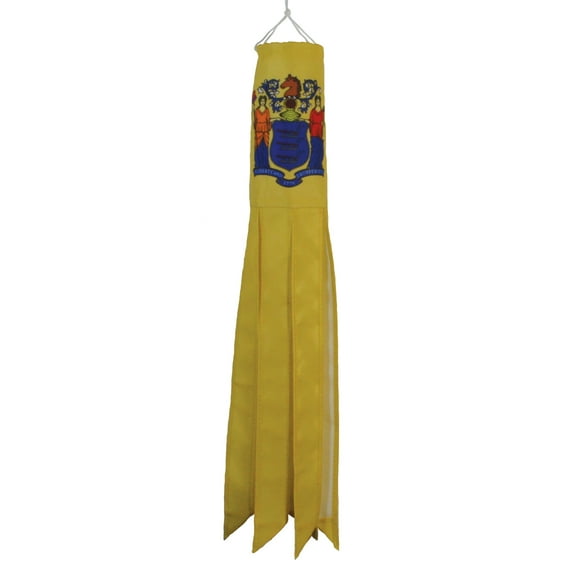 In the Breeze 5100 — New Jersey 18 Inch Windsock - New Jersey State Flag Hanging Decoration - Colorful Outdoor Décor