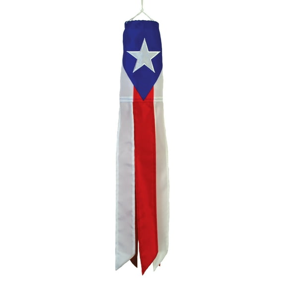 In the Breeze 5106 — Puerto Rico 18 Inch Windsock - Puerto Rico Flag Hanging Decoration - Colorful Outdoor Décor