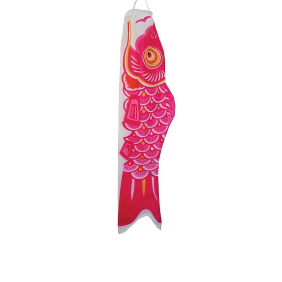 In the Breeze 5124— Koi Fish Windsock, 24-Inch, Pink — Bright Koinobori Decoration
