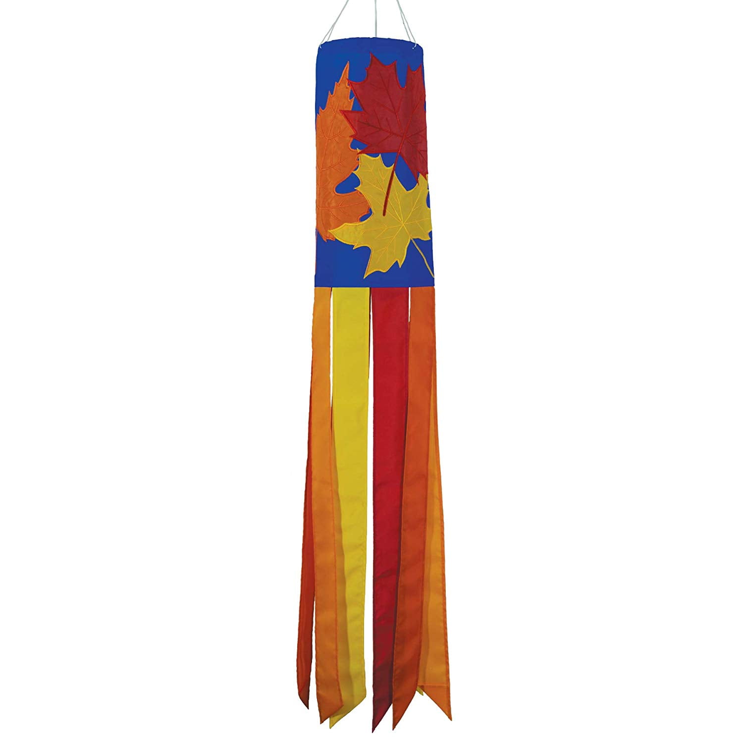 40-Inch Multicolor Fall Leaves Windsock with Coordinated Tails