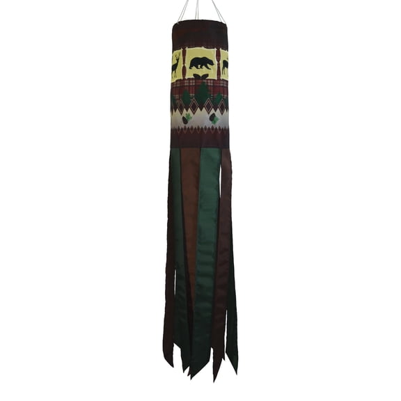 In the Breeze 5147 — Rustic Lodge 40-Inch Windsock — Outdoor Mountain Hanging Garden and Yard Decoration