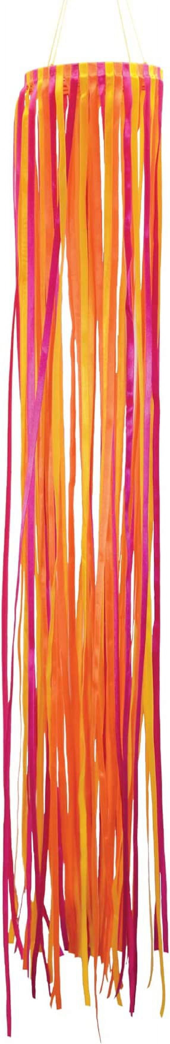 39-Inch Orange and Pink Satin Ribbon Windsock