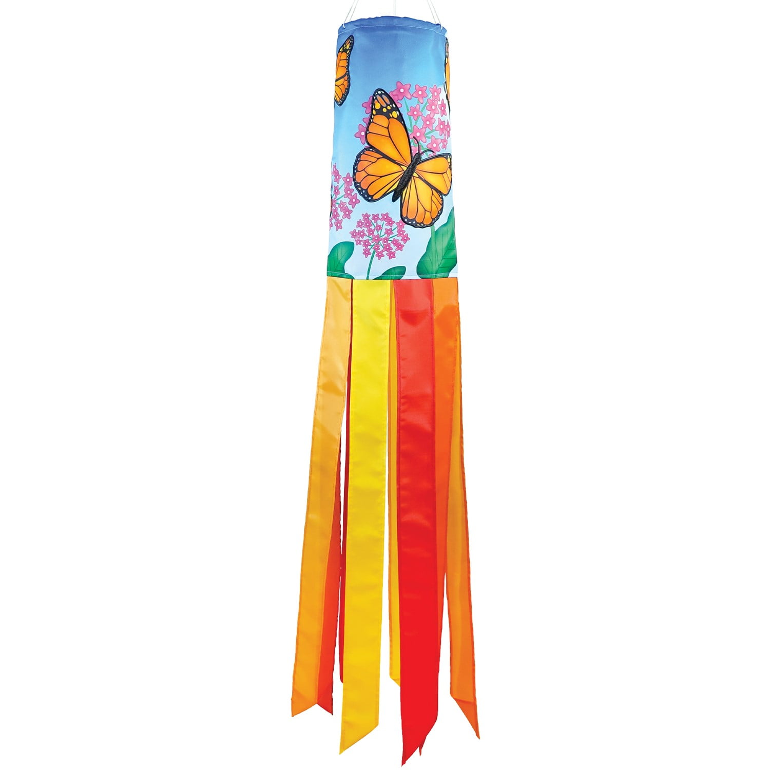 Colorful Monarch Butterfly Polyester Windsock, 40-inch