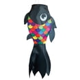 thumbnail image 1 of In the Breeze 5225 — 30-inch Black & Rainbow Damsel Fish — Colorful Fishsock Hanging Garden Decor with Detailed Printed Graphics, 1 of 7