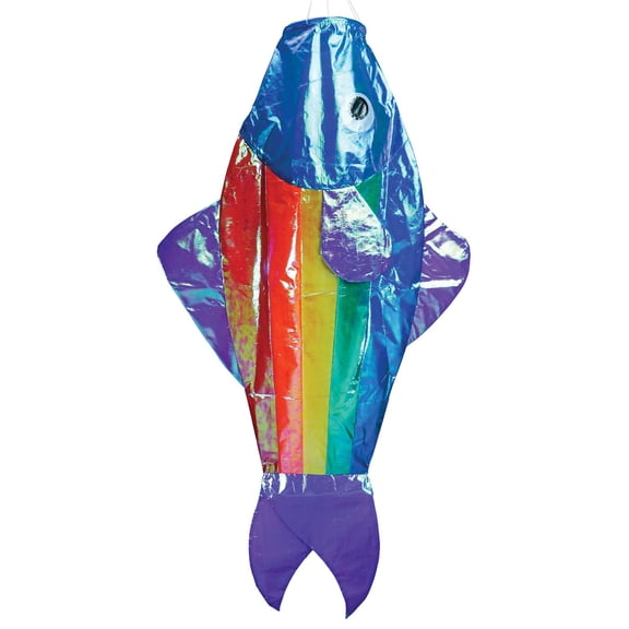 In the Breeze 5276 48-inch Iridescent Rainbow Fishy Windsock Shimmering Outdoor Decor, Gardens, Patios, Cabins