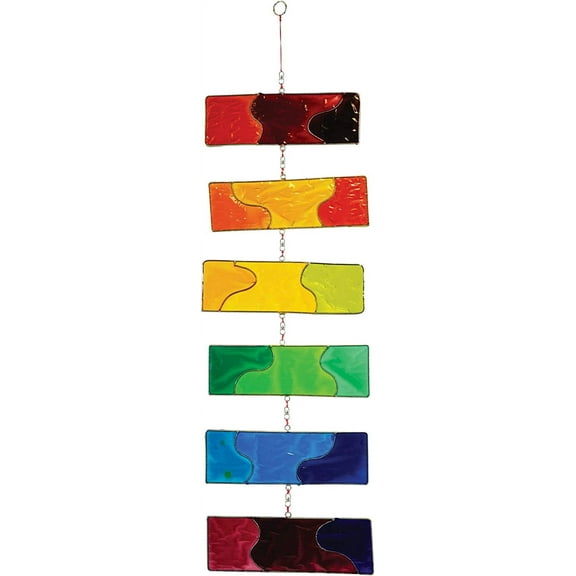 In the Breeze 7021 — Rainbow Resin Hanging Mobile — Colorful Suncatcher — Indoor or Outdoor Decoration