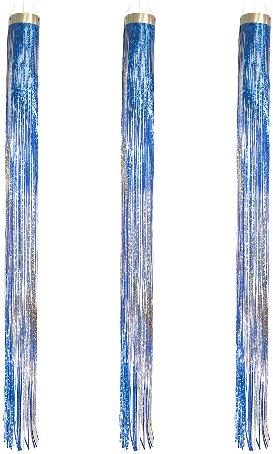 Cobalt Blue Holographic Mylar Windsocks (3-Pack)