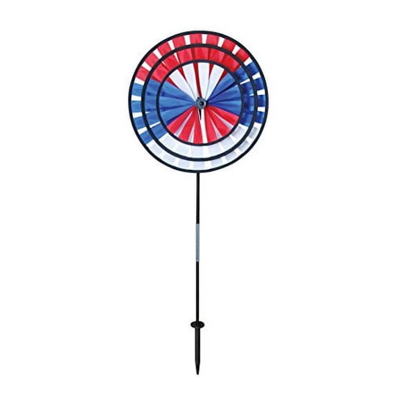 In the Breeze Autumn Triple Wheel Spinner- Ground Stake Included - Fall Themed Decor for Your Yard and Garden,14 Inch,2732