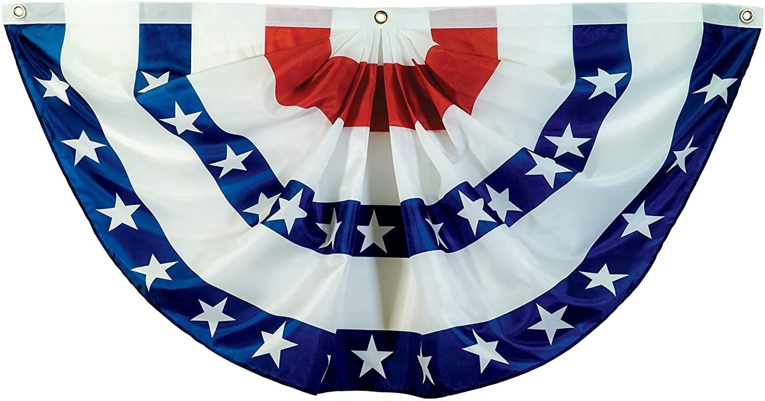 In the Breeze Blue Stripe Printed Bunting, 2 x 4, Fourth of July Décor, 3711