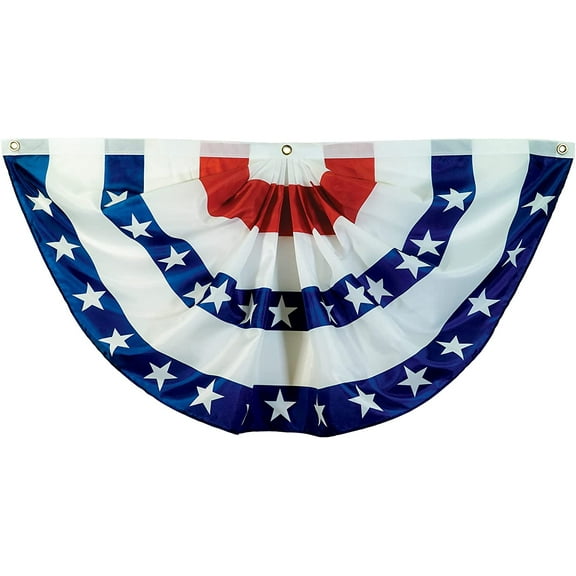 In the Breeze Blue Stripe Printed Bunting, 2 x 4, Fourth of July Dcor, 3711