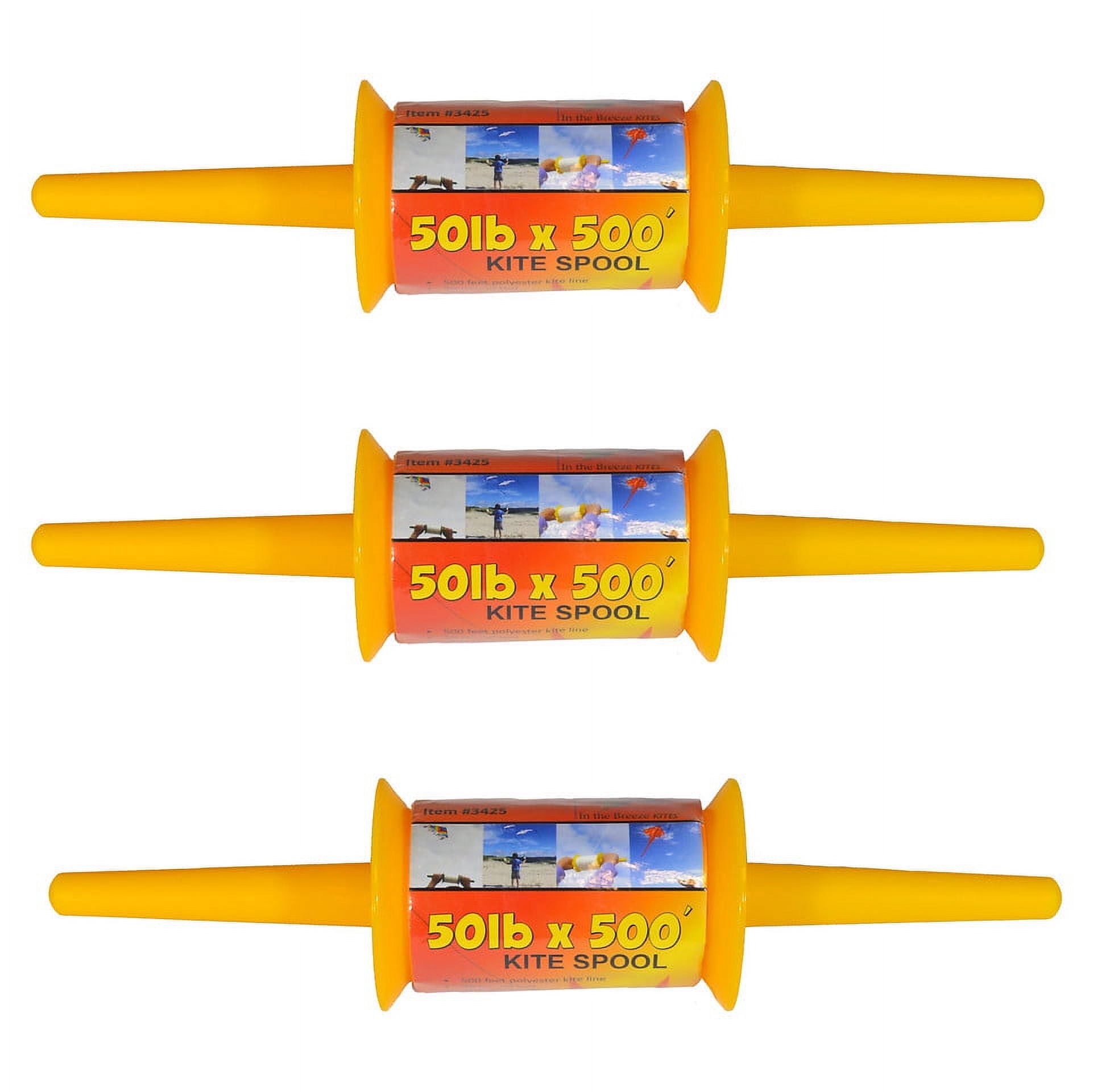Kidwind Spool In the Breeze 3425-3 — Kite Spool, 50 lb x 500-Feet (3-Pack), Easy Kite ...