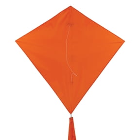 In the Breeze 3298 — Tangerine 30 Inch Diamond Kite - Solid Orange, Fun, Easy Flying Single Line Kite