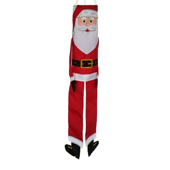 In the Breeze Lil' Santa Claus 40-Inch Windsock - Hanging Christmas Decoration - Outdoor Holiday Dcor