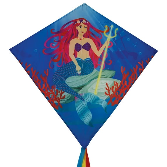 In the Breeze Mermaid 30 Inch Diamond Kite - Fun, Easy Flying Mermaid Kite