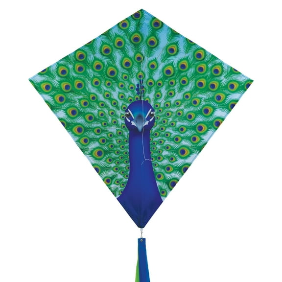 In the Breeze Peacock 30 Inch Diamond Kite - Fun, Easy Flying Kite