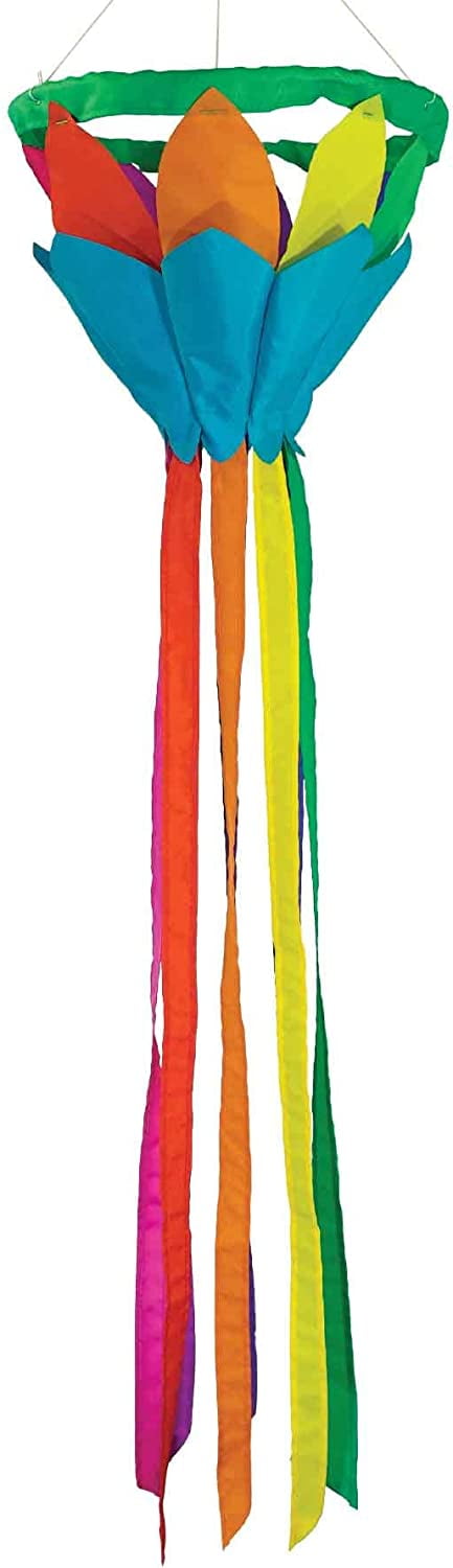 Rainbow 38" Lotus Flower Outdoor Windsock Decoration