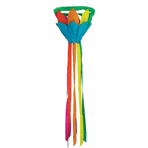 In the Breeze Rainbow 38-inch Lotus Flower Windsock, Outdoor Floral Decoration, 5198