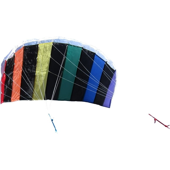 In the Breeze Rainbow 50 Inch Sport Kite - Dual Line Stunt Parafoil - Includes Kite Line and Bag