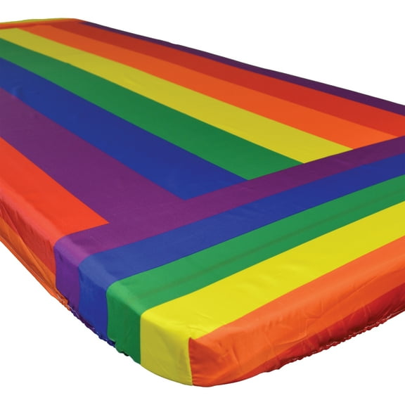 In the Breeze 8003 — Rainbow 6-Foot Fitted Tablecloth — Colorful Camping, Picnic Gear — Washable and Reusable