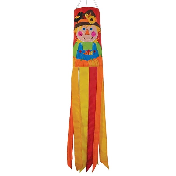 In the Breeze 5140 — Scarecrow 40-Inch Windsock — Outdoor Fall Hanging Decoration