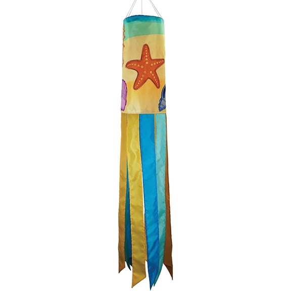 In the Breeze 5196 — Seashell 40-inch Windsock, Outdoor Beach Windsock