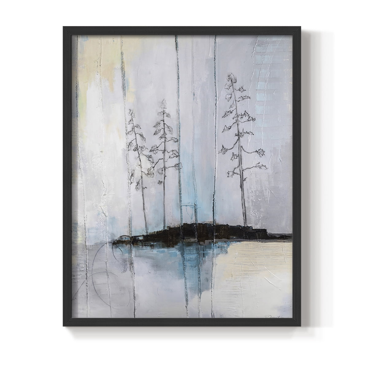 In the Company of Three in Black Solid Wood 22 x 28 Framed Print