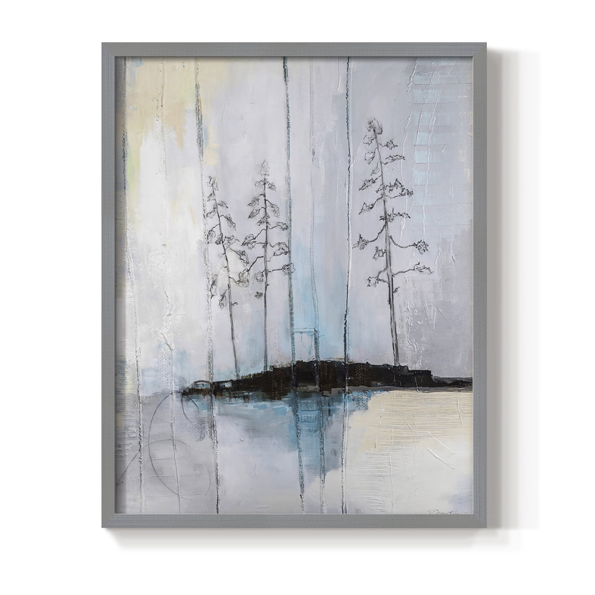 In the Company of Three in Gray Solid Wood 8 x 10 Framed Print
