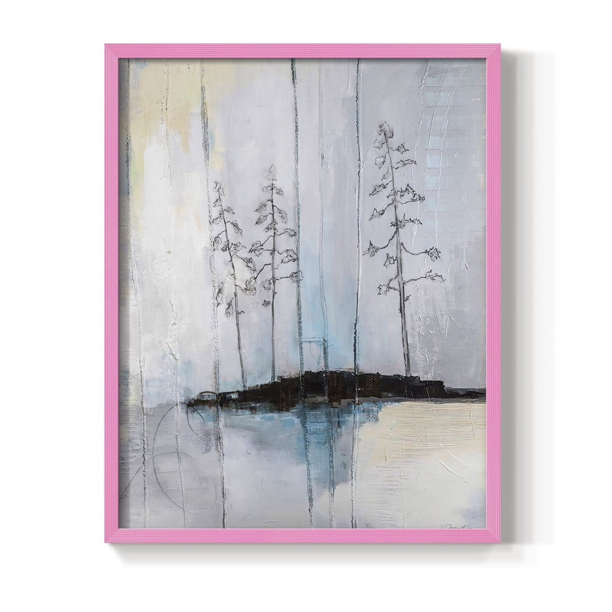 In the Company of Three in Pink Solid Wood 8 x 10 Framed Print