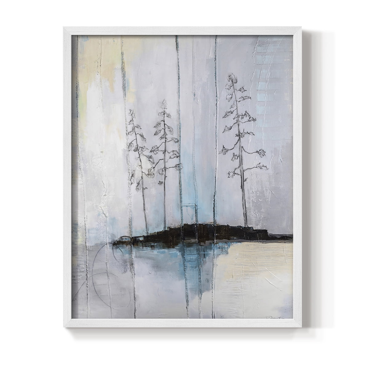 In the Company of Three in White Solid Wood 8 x 10 Framed Print