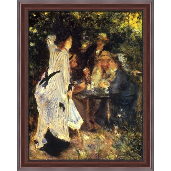 In the Garden 28x36 Large Walnut Ornate Wood Framed Canvas Art by Pierre Auguste Renoir