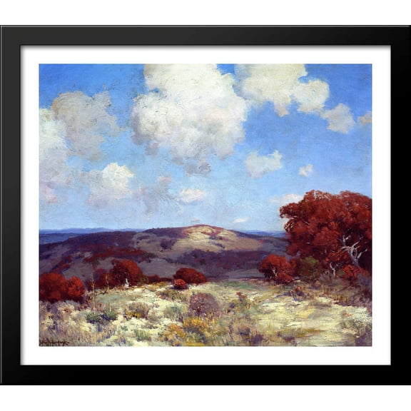 In the Hills of the Spanish Oaks 32x28 Large Black Wood Framed Print Art by Robert Julian Onderdonk