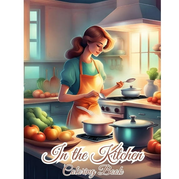 In the Kitchen Coloring Book: Kitchen Themed Coloring Book Featuring Adorable Kitchen Appliances And Utensils, (Paperback)