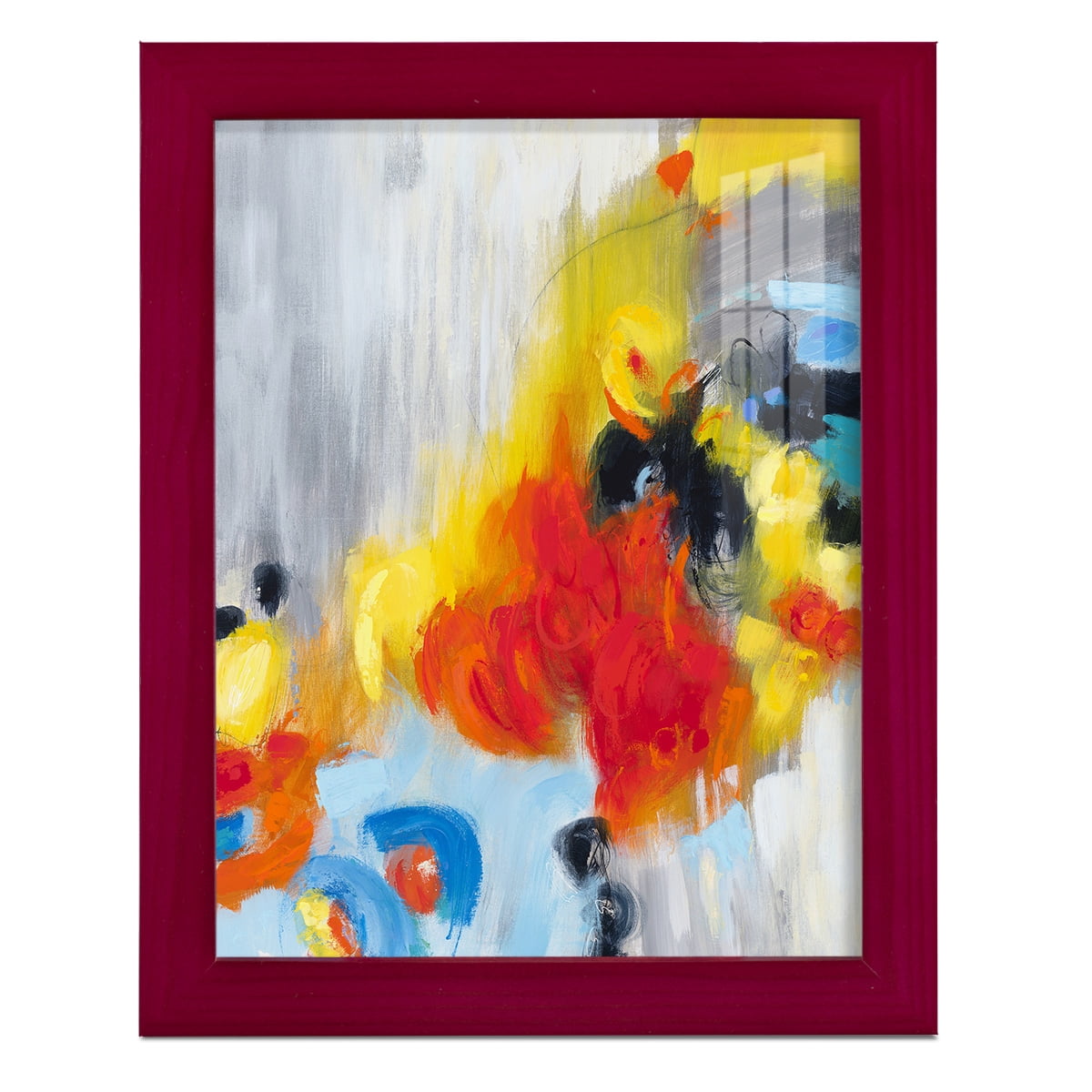 In the Loop I -Framed Print w/glass-Cherry Red