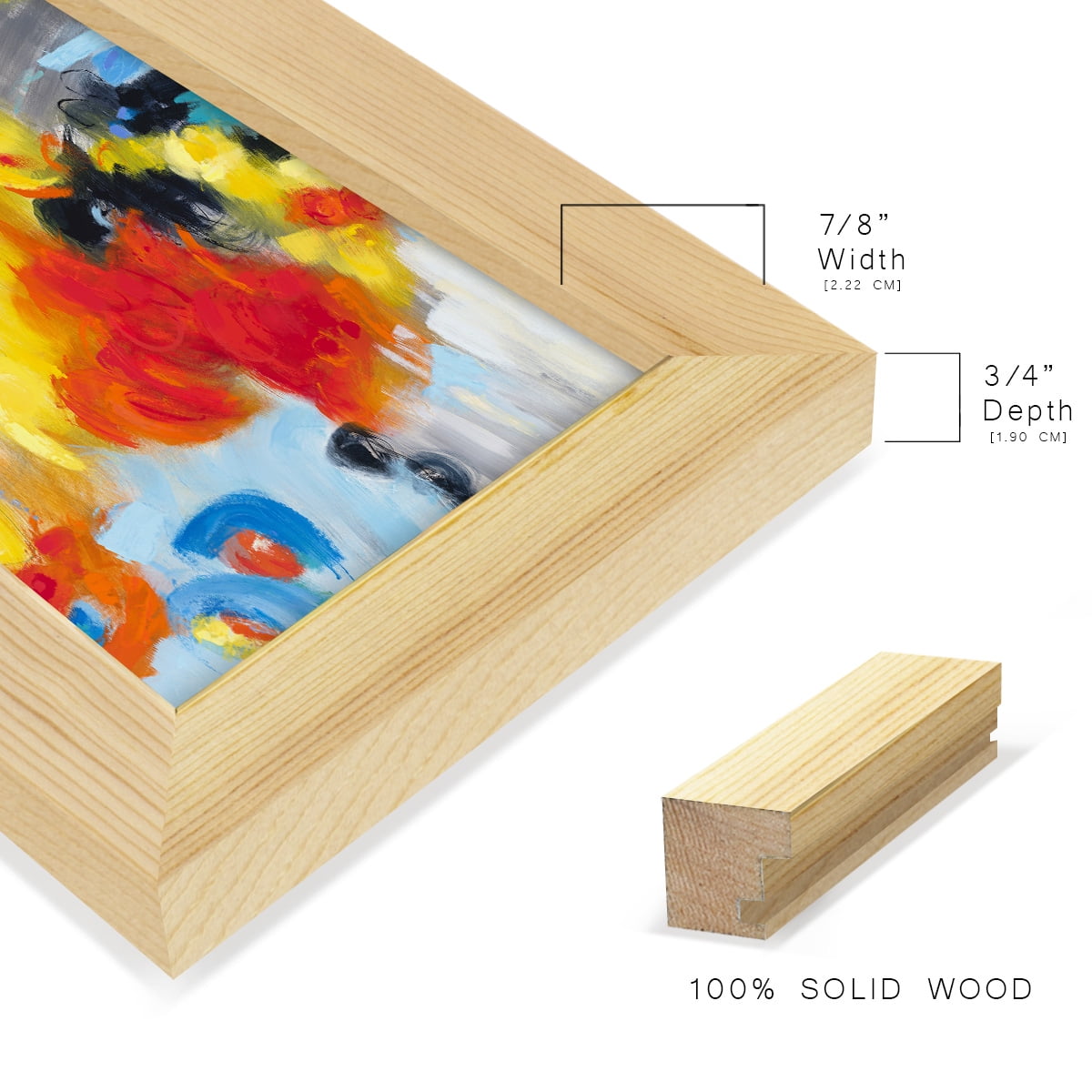 In the Loop I -Framed Print w/glass-Natural Wood