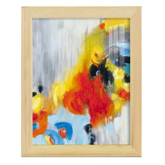 In the Loop I -Framed Print w/glass-Natural Wood