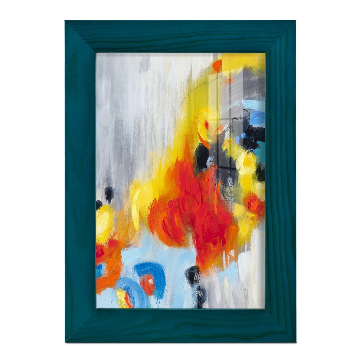In the Loop I -Framed Print w/glass-Ocean Blue