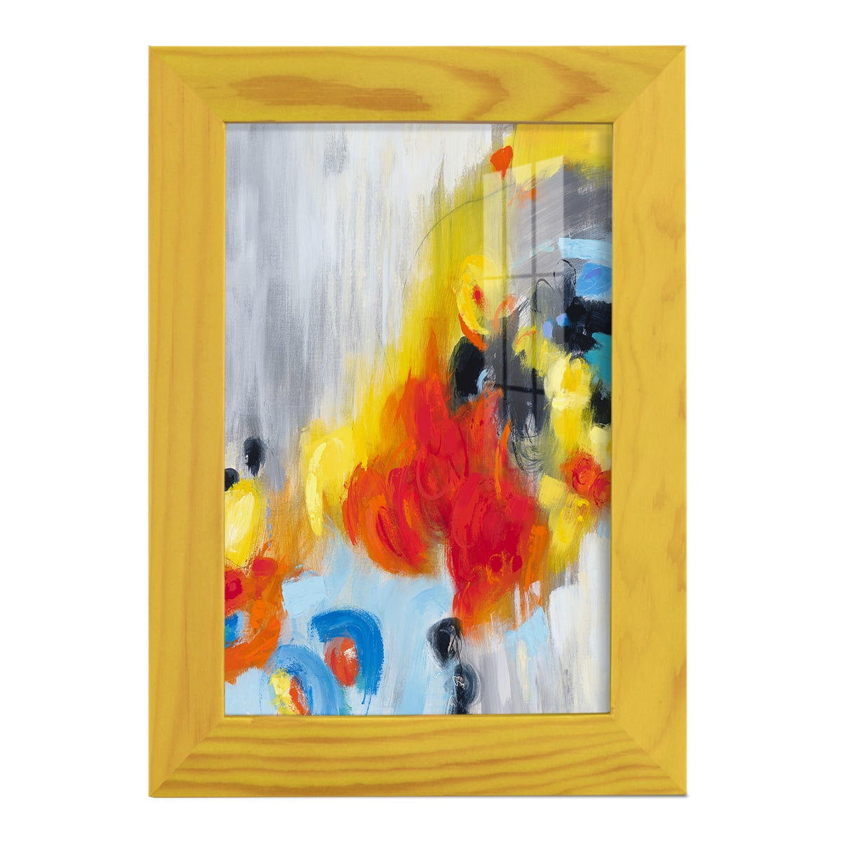 In the Loop I -Framed Print w/glass-Sunflower Yellow