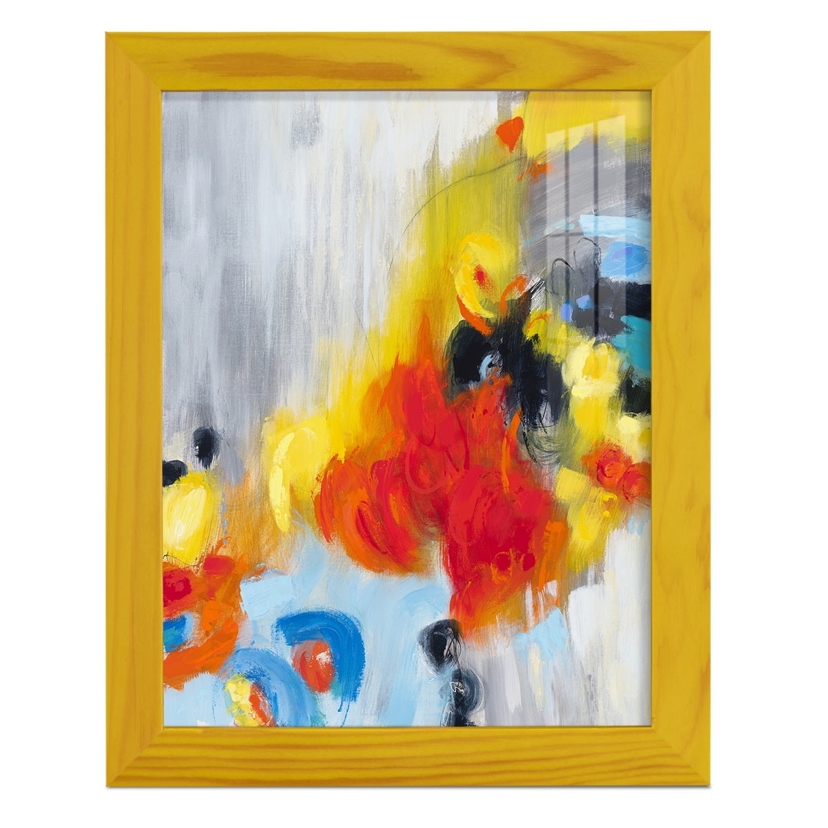 In the Loop I -Framed Print w/glass-Sunflower Yellow