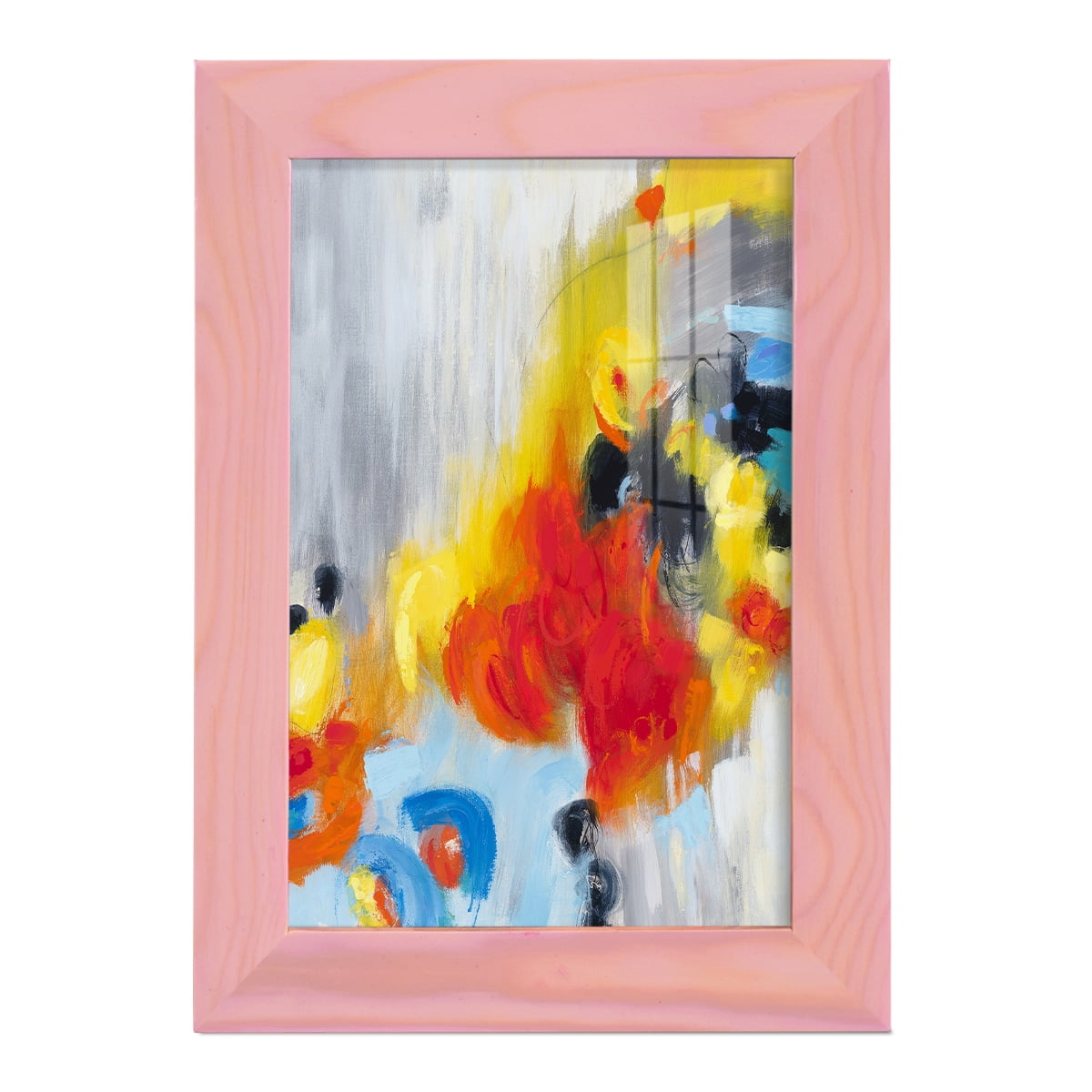 In the Loop I -Framed Print w/glass-Sunset Pink