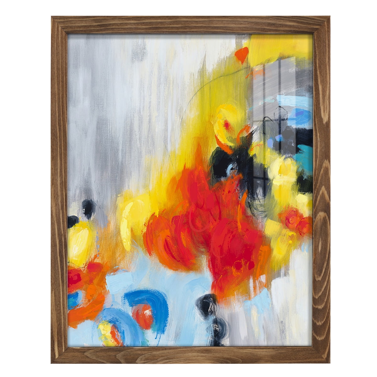 In the Loop I -Framed Print w/glass-Walnut