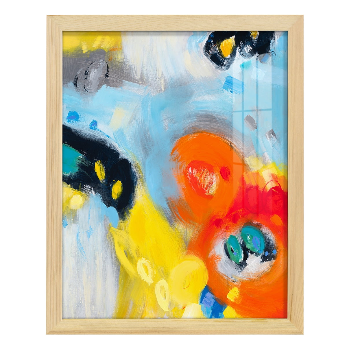In the Loop II -Framed Print w/glass-Natural Wood